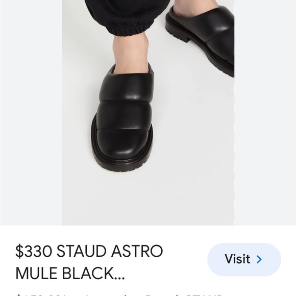 STAUD Astro Womens White Leather Slip On Mules size 37 - Picture 11 of 13